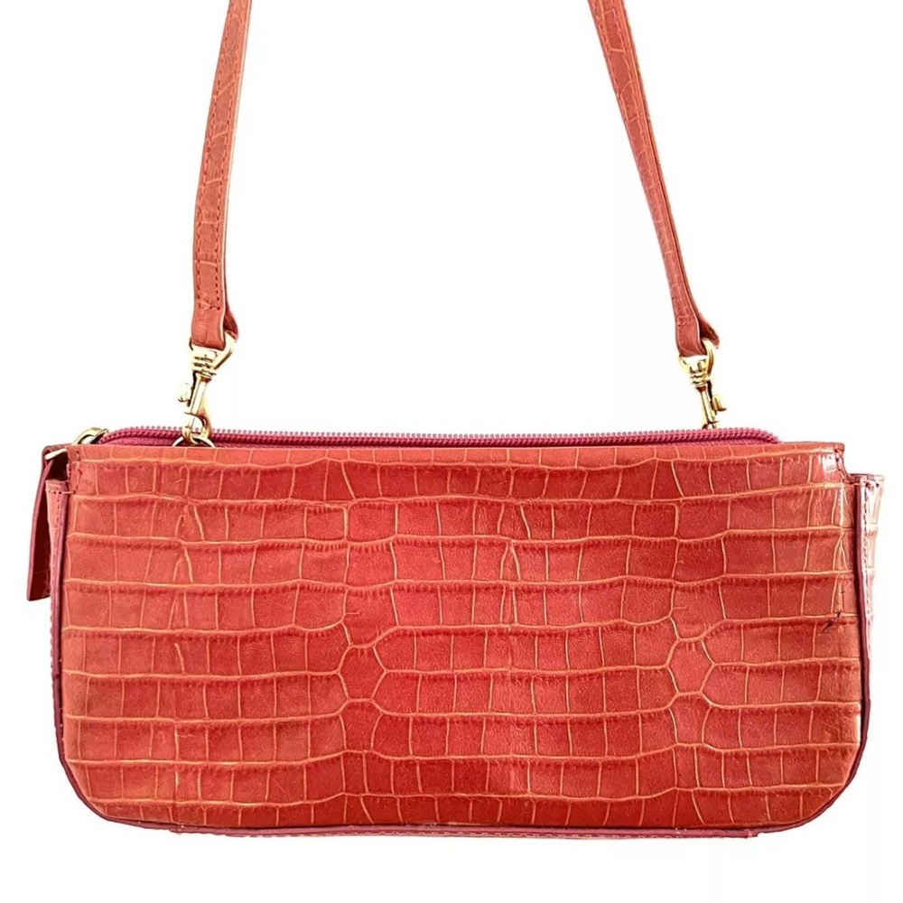 Dkny Red Croc-Embossed mini